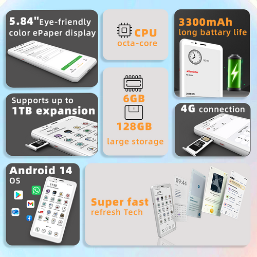 Black Friday Sale--Bigme  4G color ePaper smartphone Hibreak S with Android 14 OS