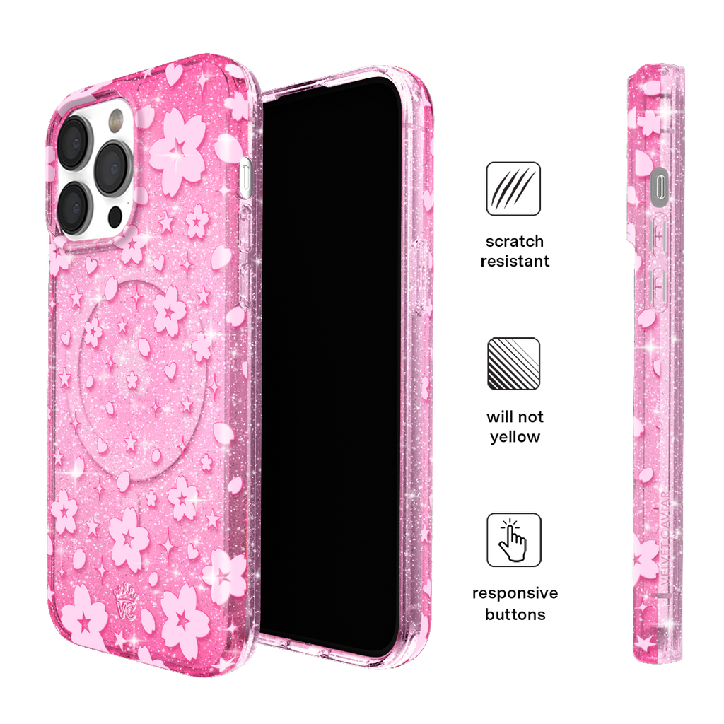 Cherry Blossom Glitter iPhone Case
