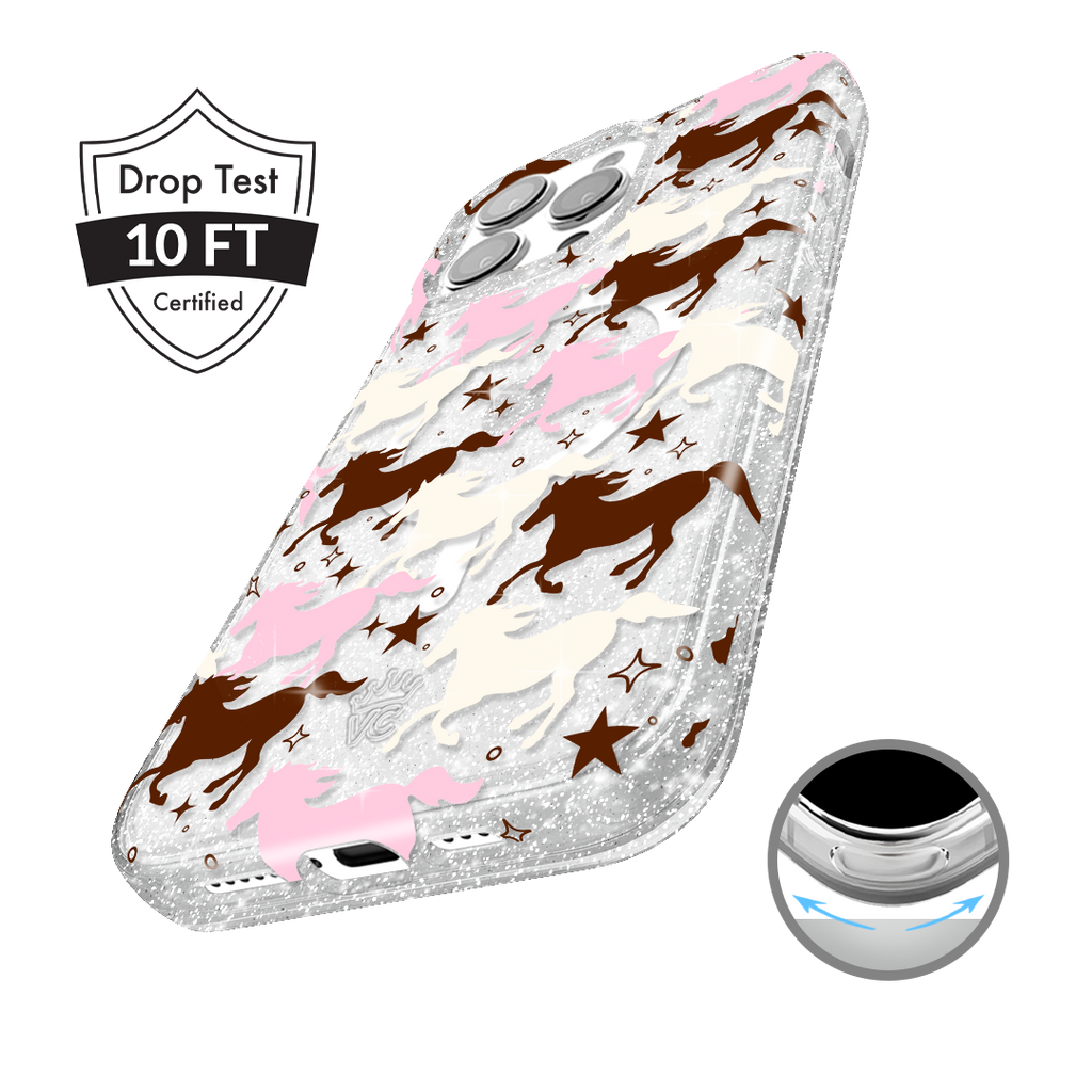 Pink Pony Glitter iPhone Case