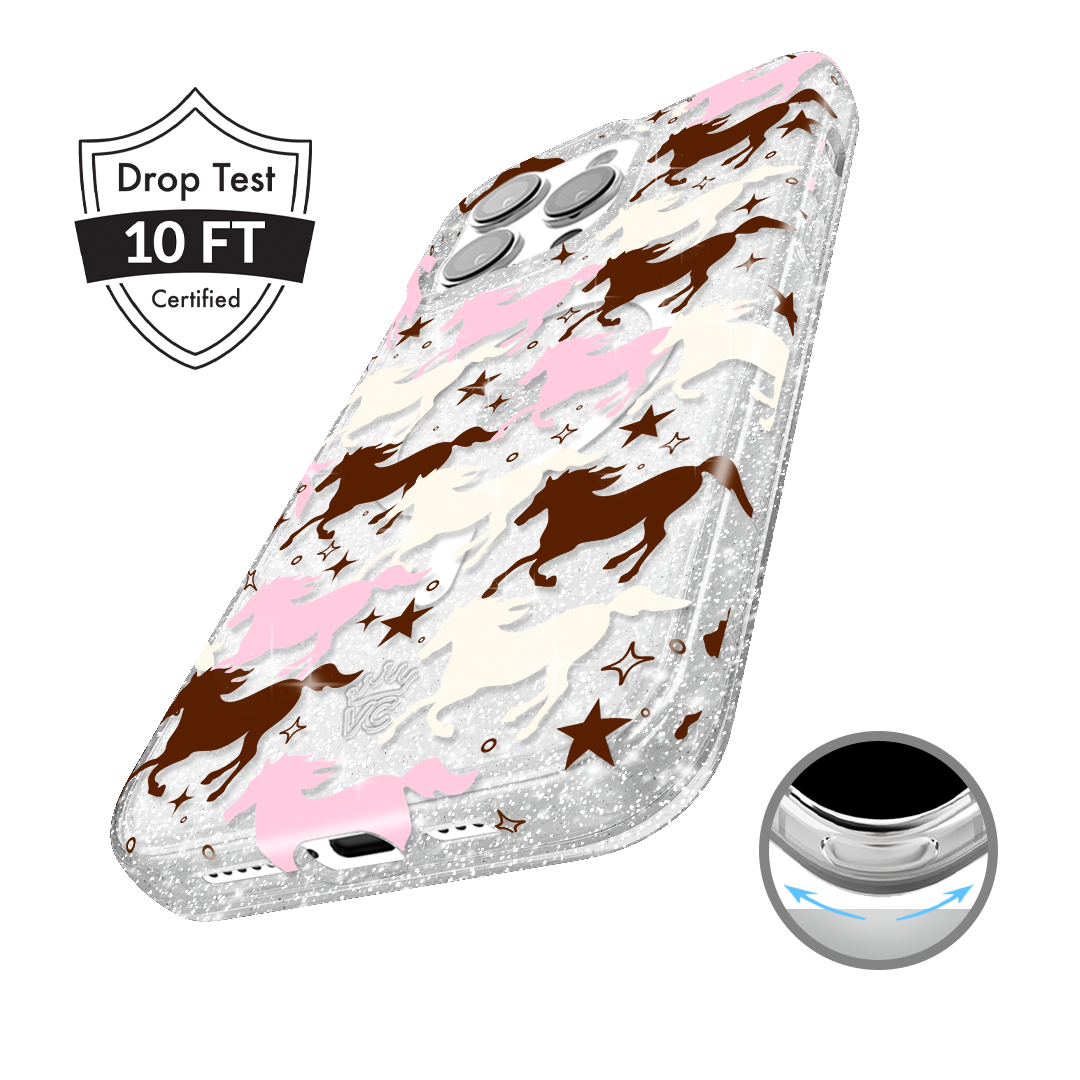 Pink Pony Glitter iPhone Case