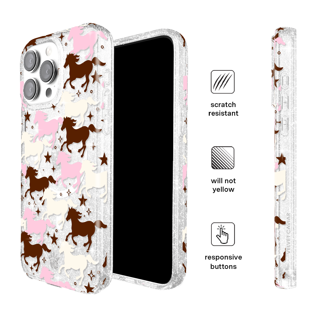 Pink Pony Glitter iPhone Case