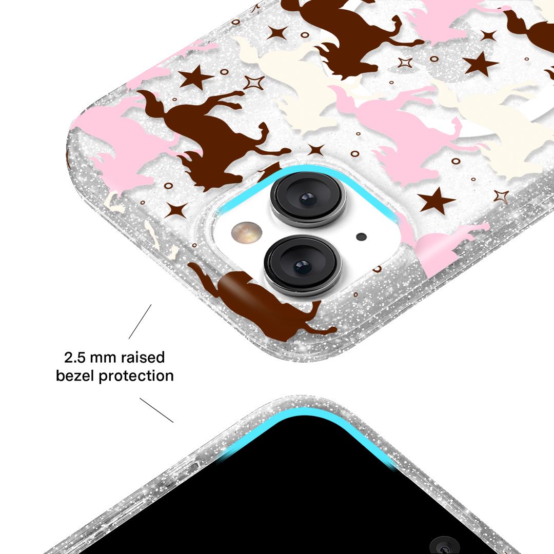 Pink Pony Glitter iPhone Case