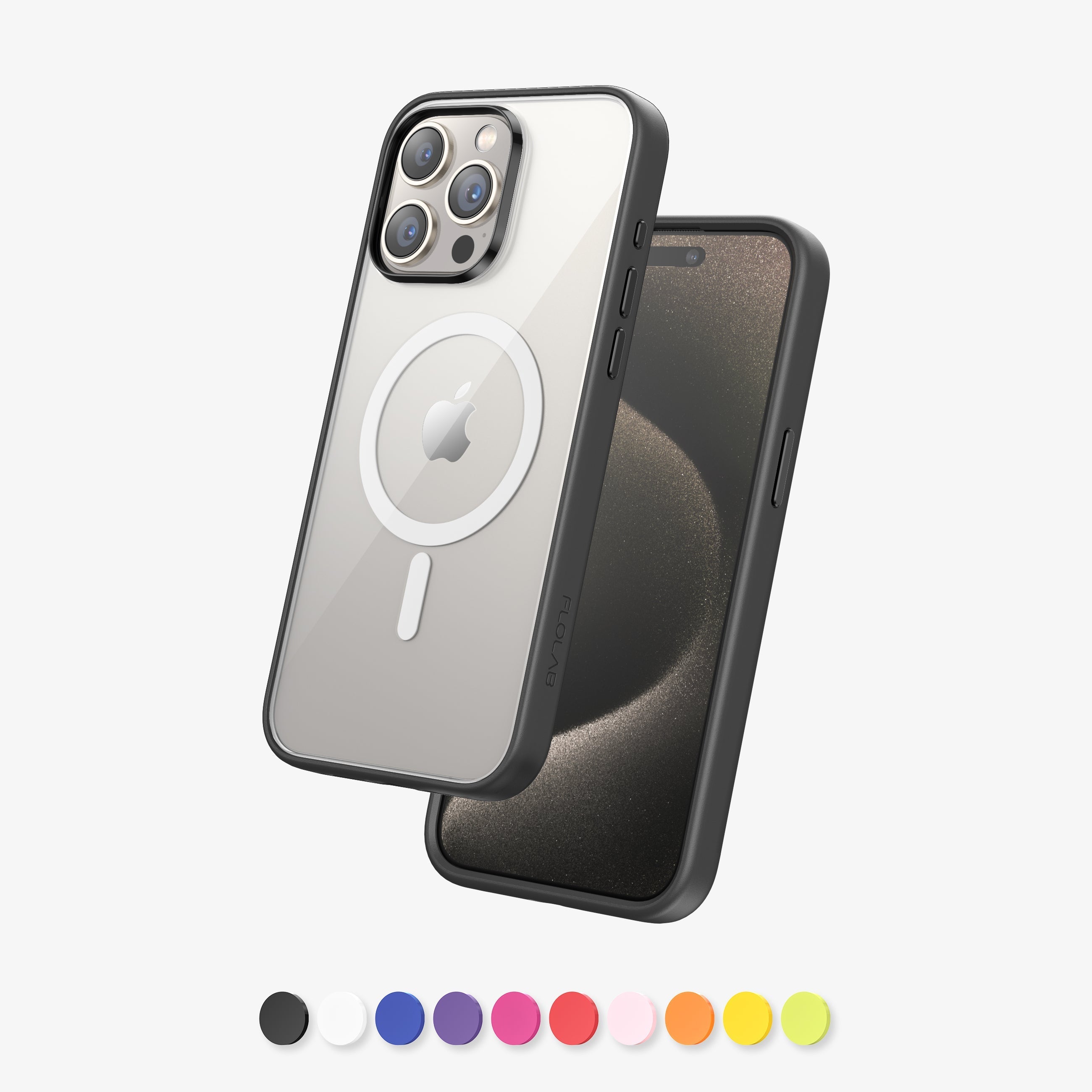 FLOLAB Surtect Tri-Fusion MagSafe Compatible Case – iPhone 15 Series (Black Clear)
