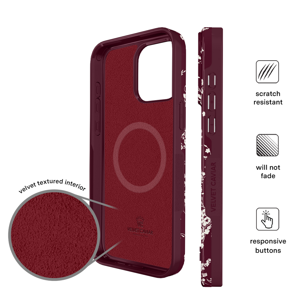 French Burgundy Floral iPhone Case