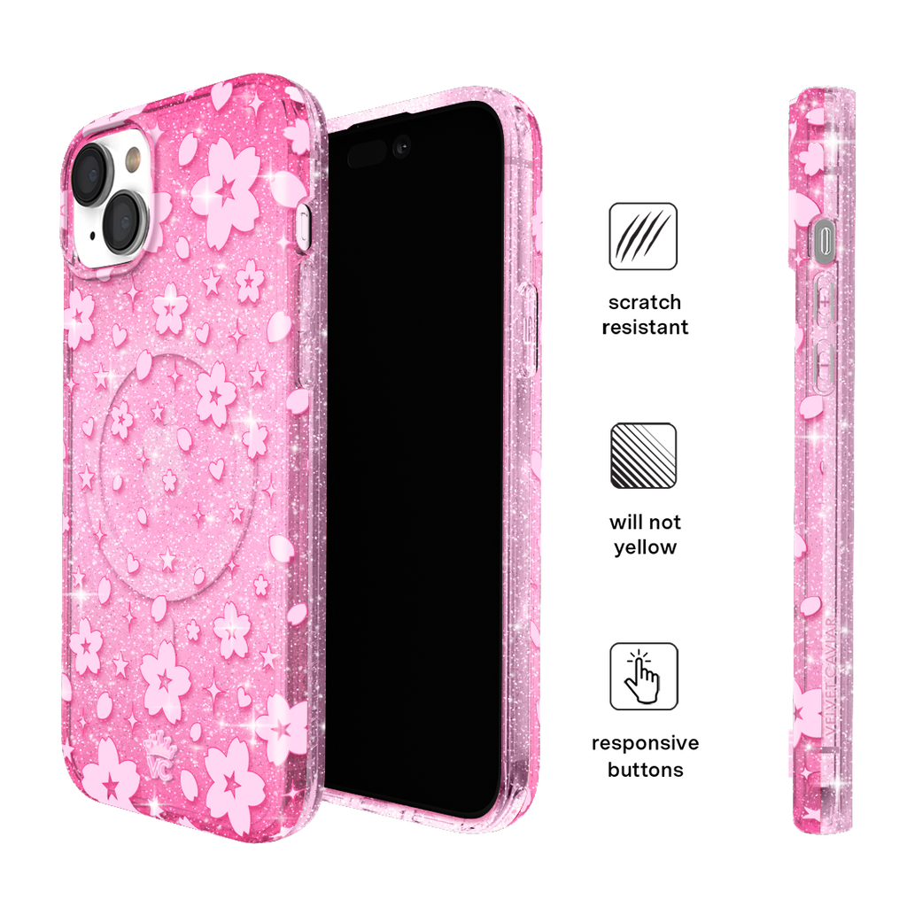 Cherry Blossom Glitter iPhone Case
