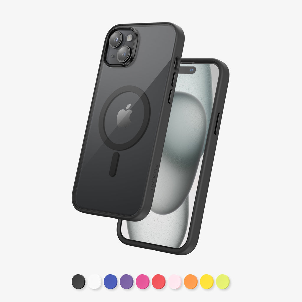 FLOLAB Surtect Tri-Fusion MagSafe Compatible Case – iPhone 15 Series (Stealth Black Clear)