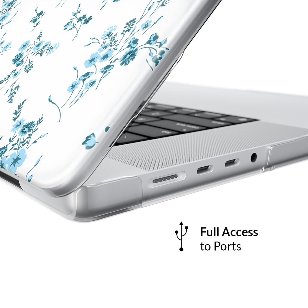 French Blue Floral MacBook Case