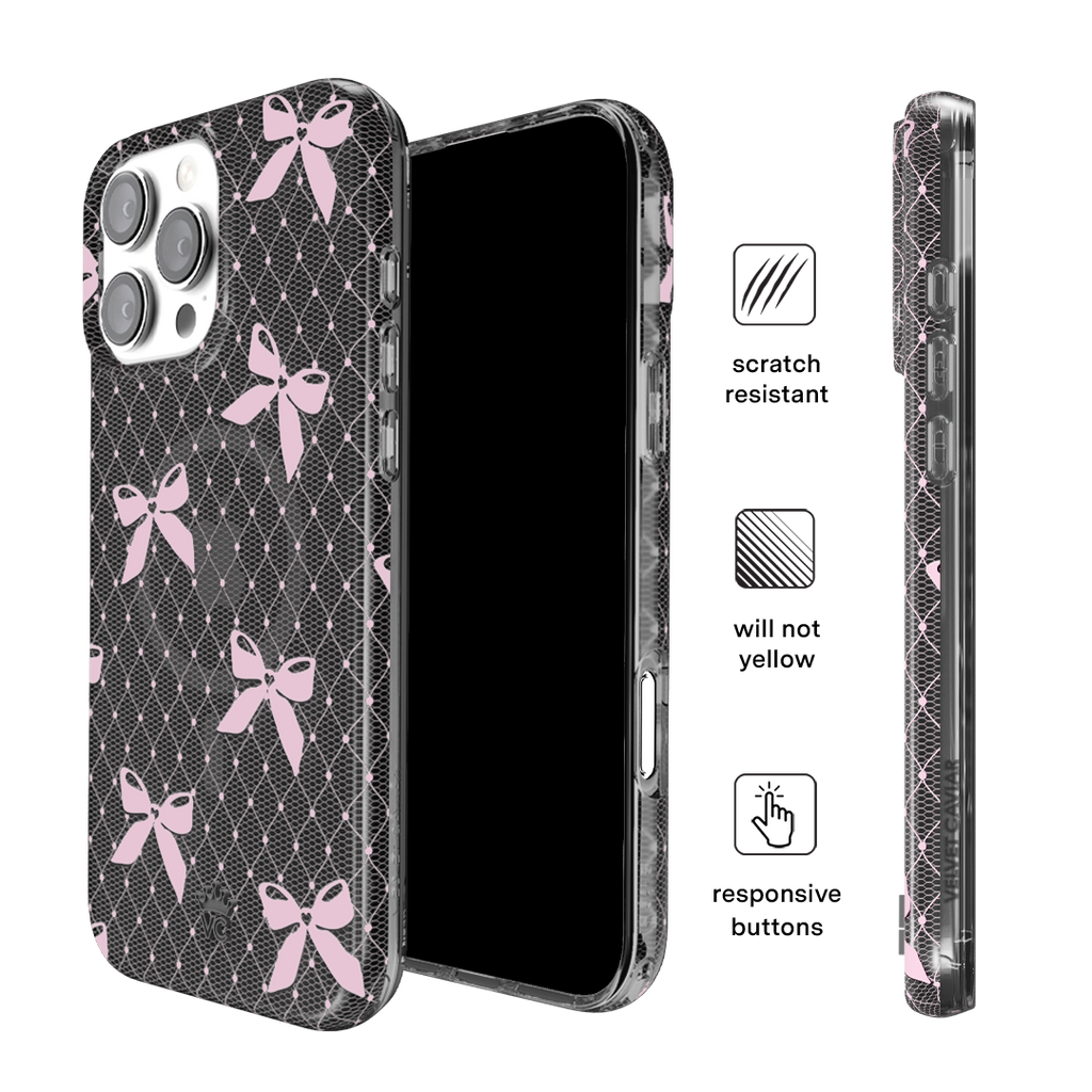 Lacy Pink Bows iPhone Case