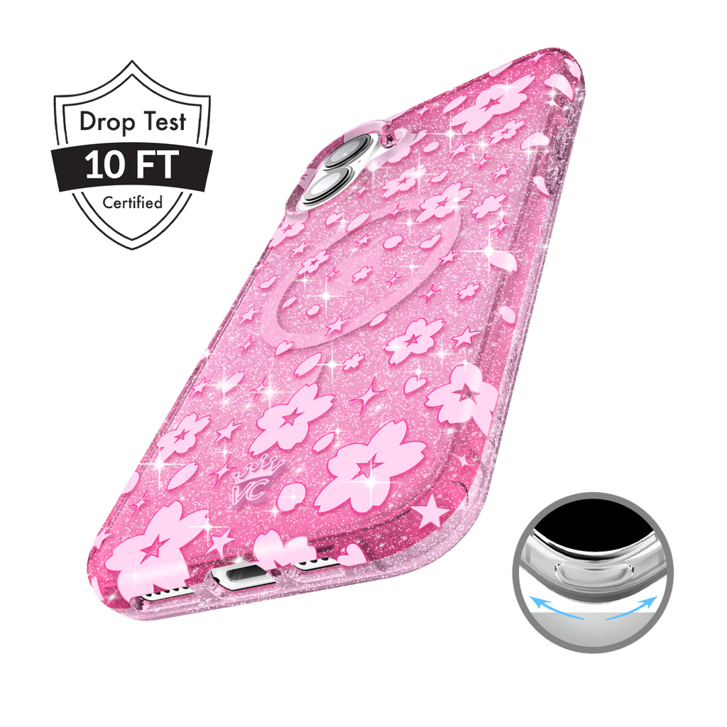 Cherry Blossom Glitter iPhone Case