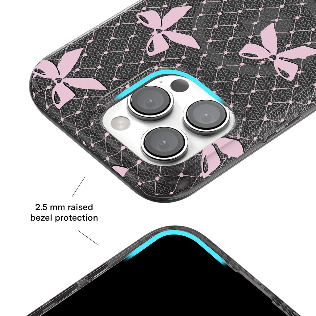 Lacy Pink Bows iPhone Case