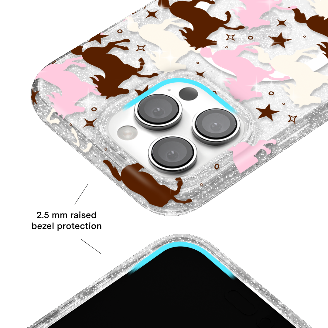 Pink Pony Glitter iPhone Case
