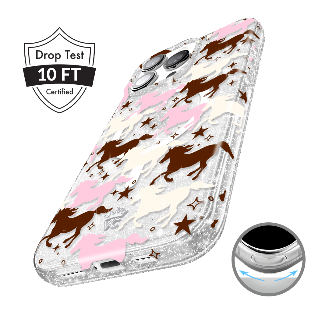 Pink Pony Glitter iPhone Case