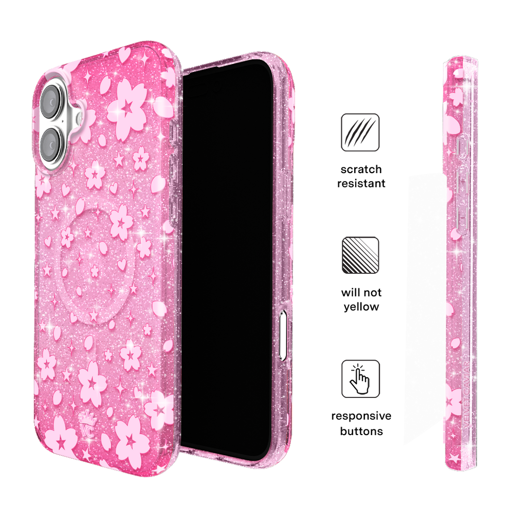Cherry Blossom Glitter iPhone Case