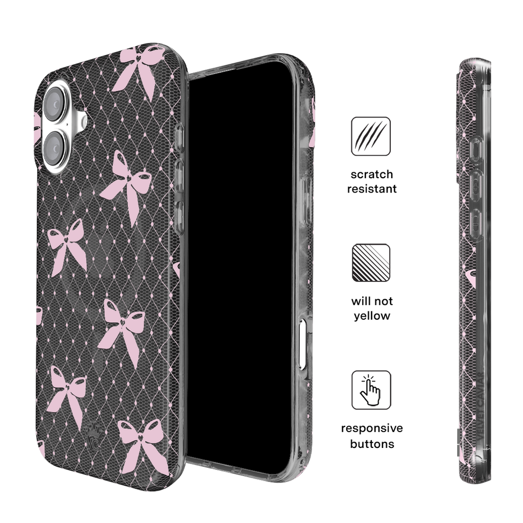 Lacy Pink Bows iPhone Case