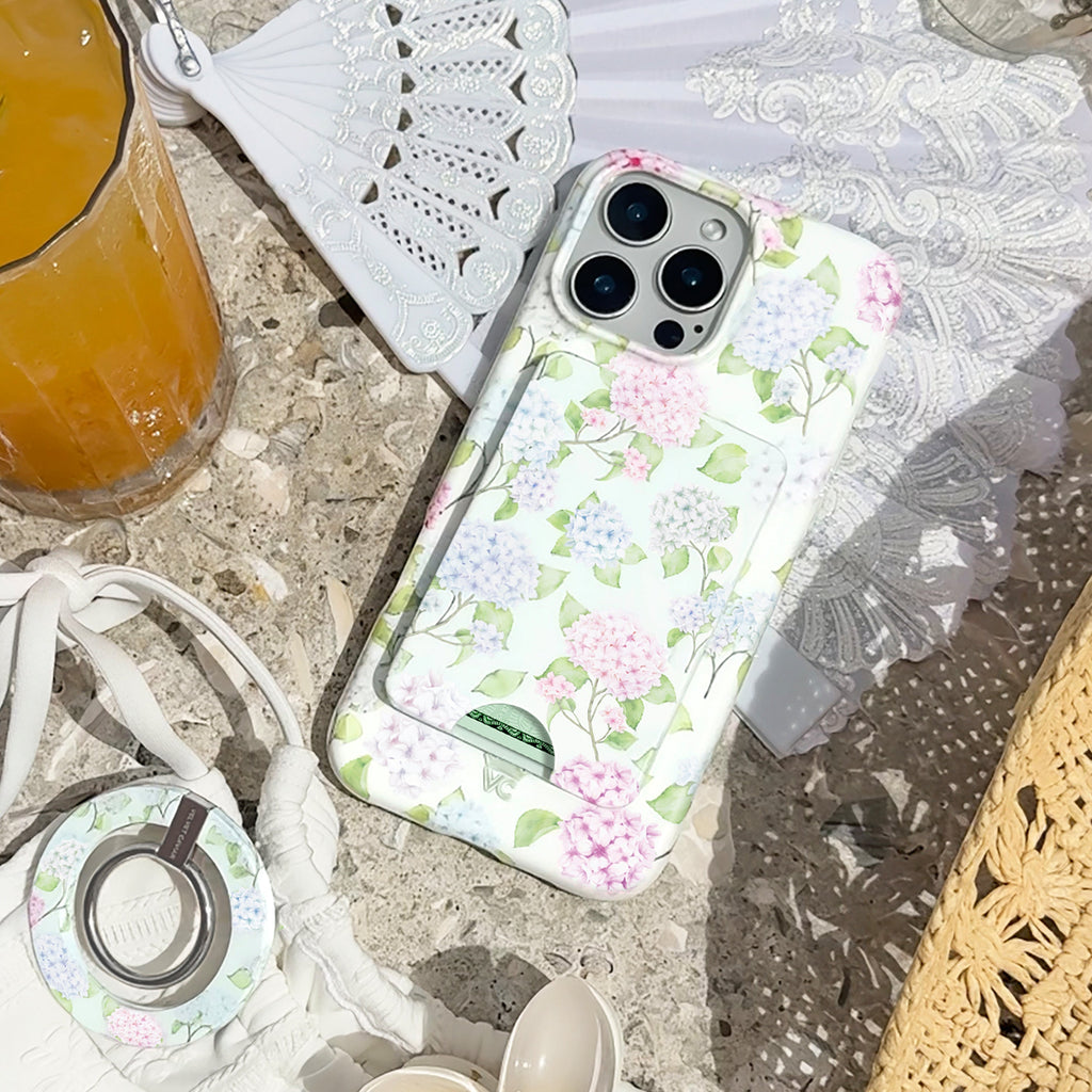 Hydrangea Floral MagSafe Wallet