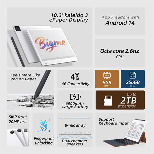Bigme B10 10.3''4G Premium Color E-paper digital tablet with Android 14OS
