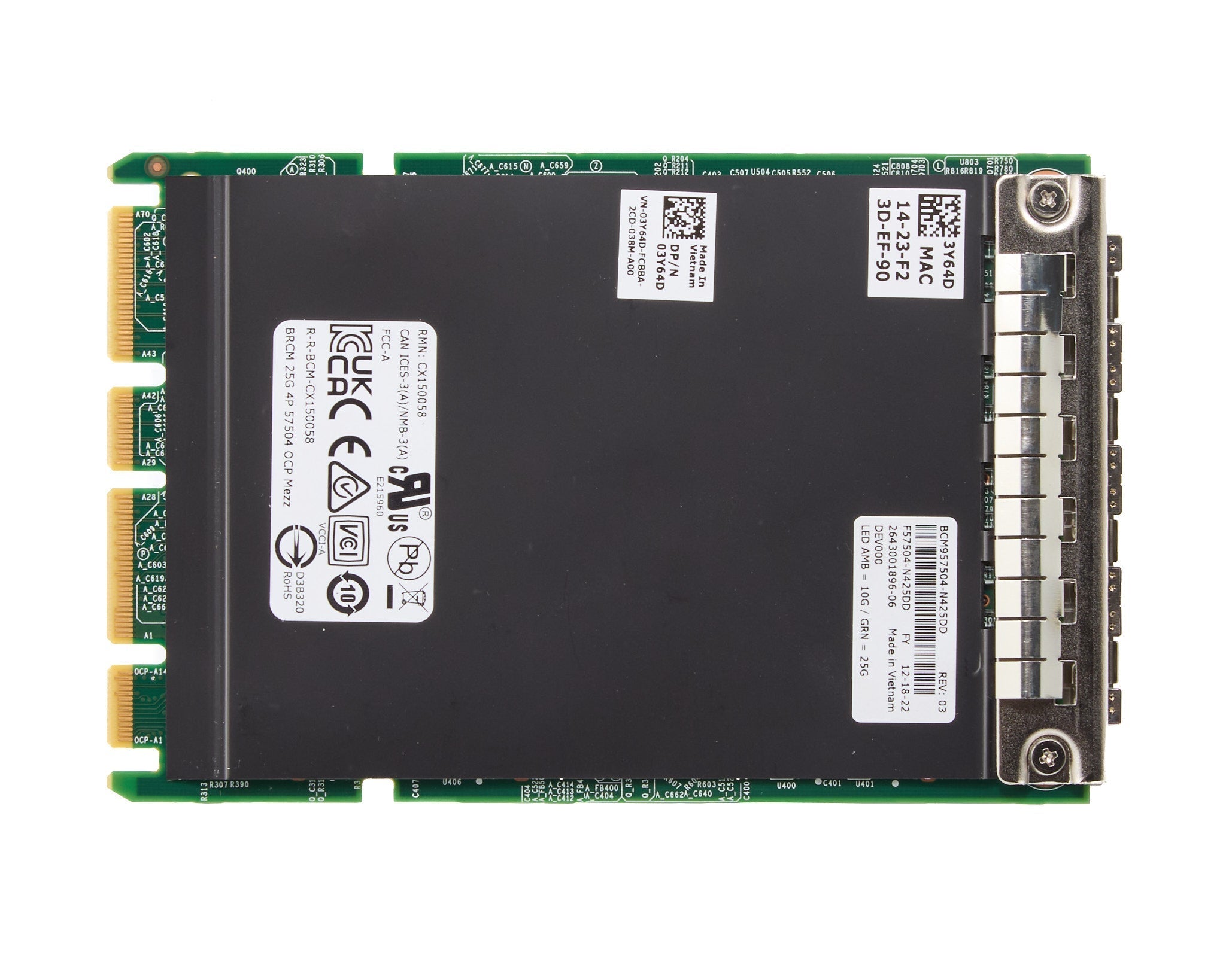 Dell Broadcom 57504 Quad Port 25GB SFP28 OCP 3.0