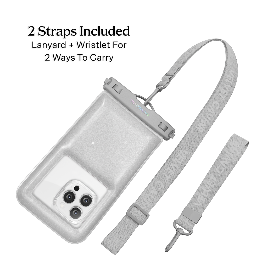 Silver Stardust Glitter Waterproof Floating Phone Pouch