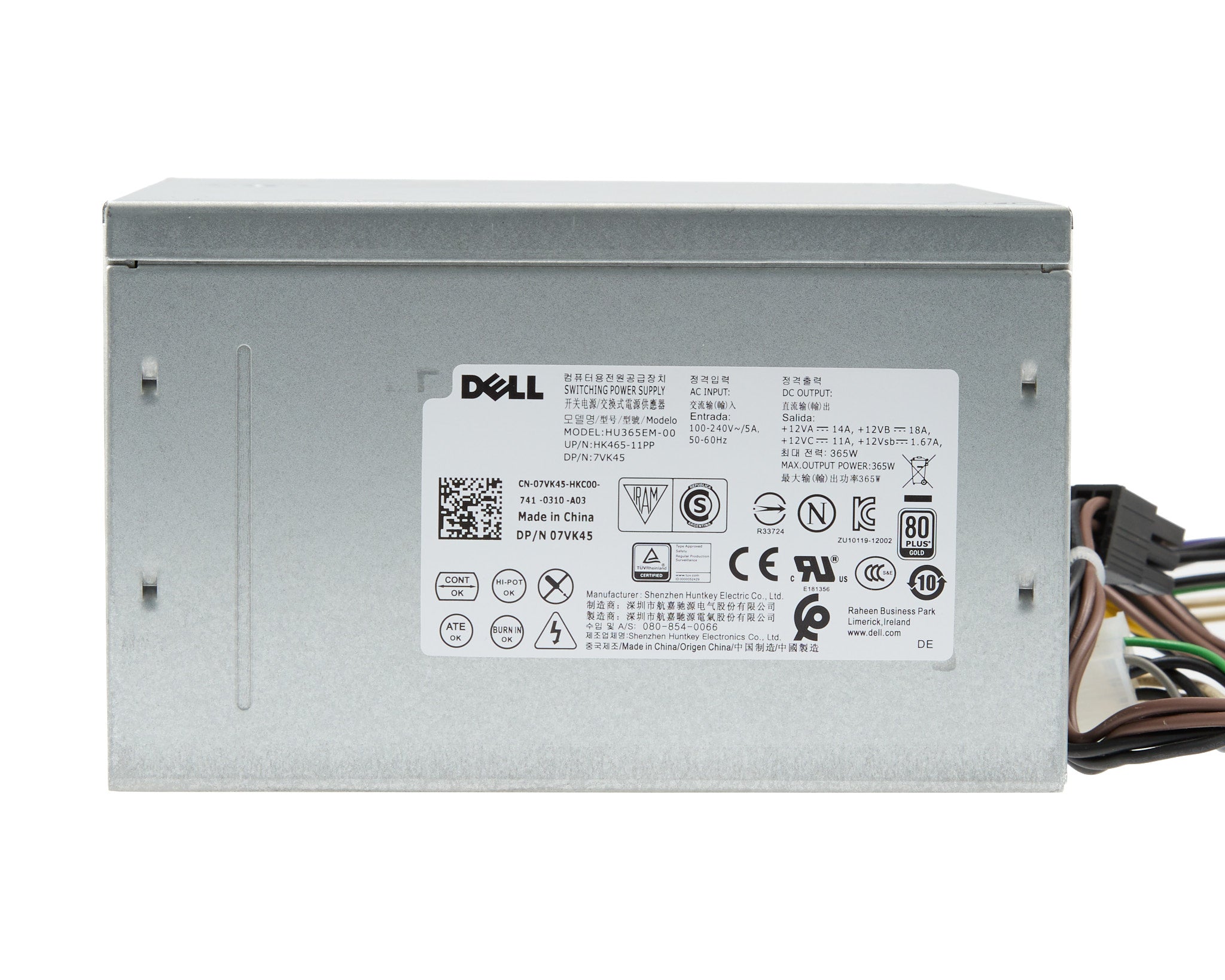 Dell 365W 80 Plus Gold Power Supply