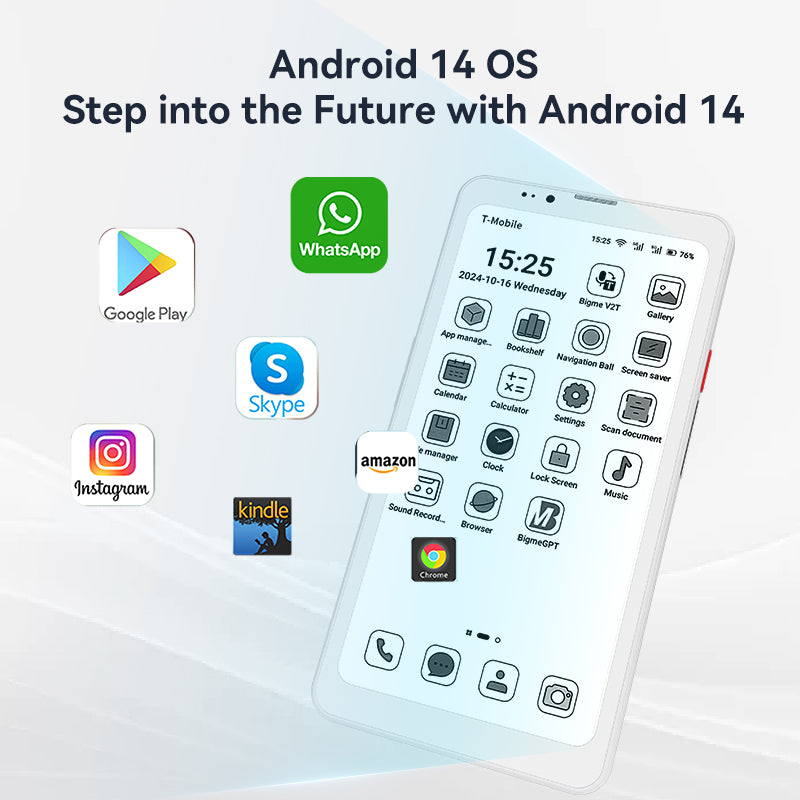 Black Friday Sale-Hibreak Pro ePaper Smartphone  with Android 14 OS-Black and White version