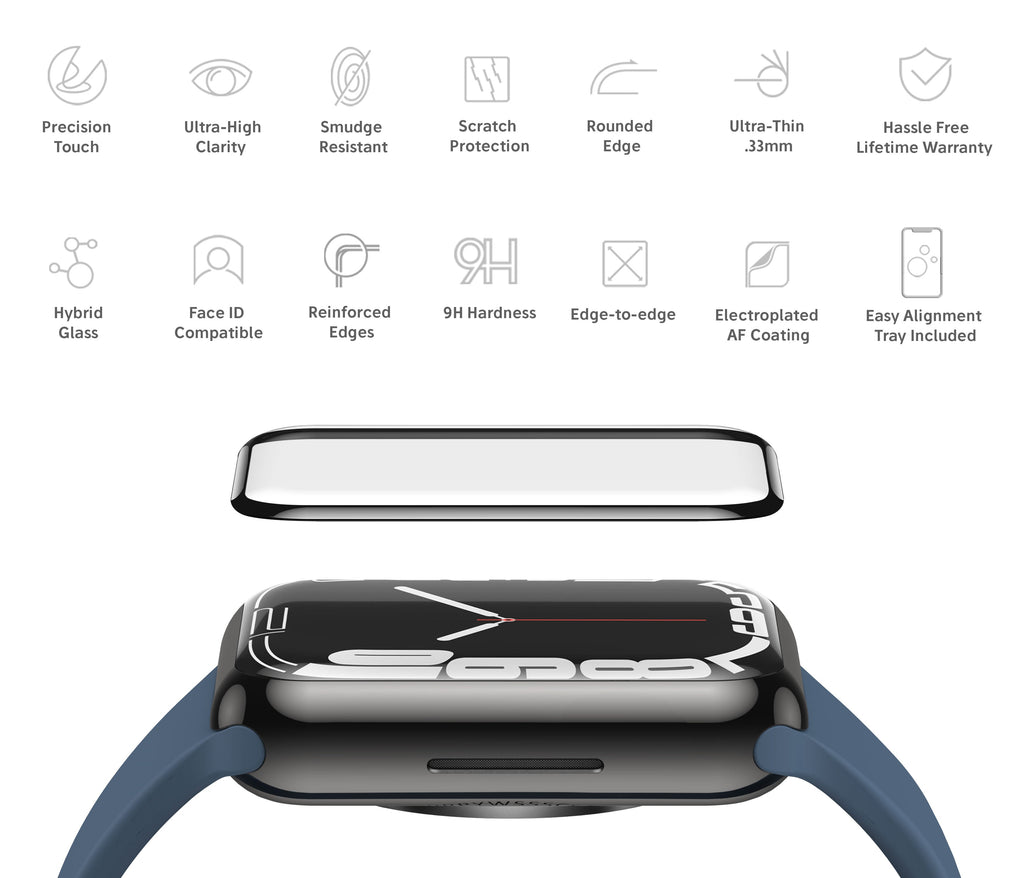 Hybrid Glass NanoArmour for Apple Watch Series 9 Screen Protector