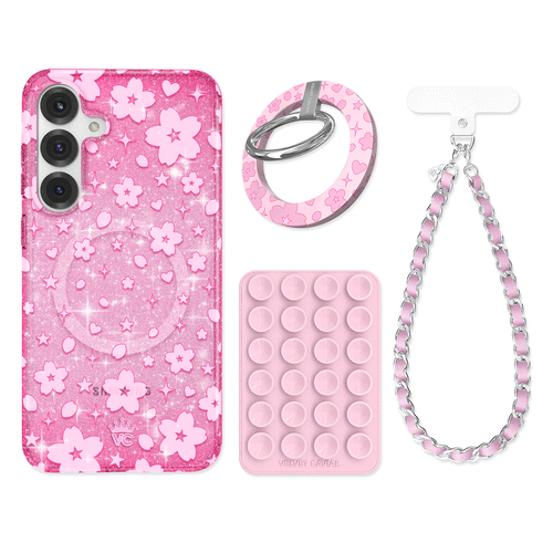 Cherry Blossom Glitter Samsung Bundle Set