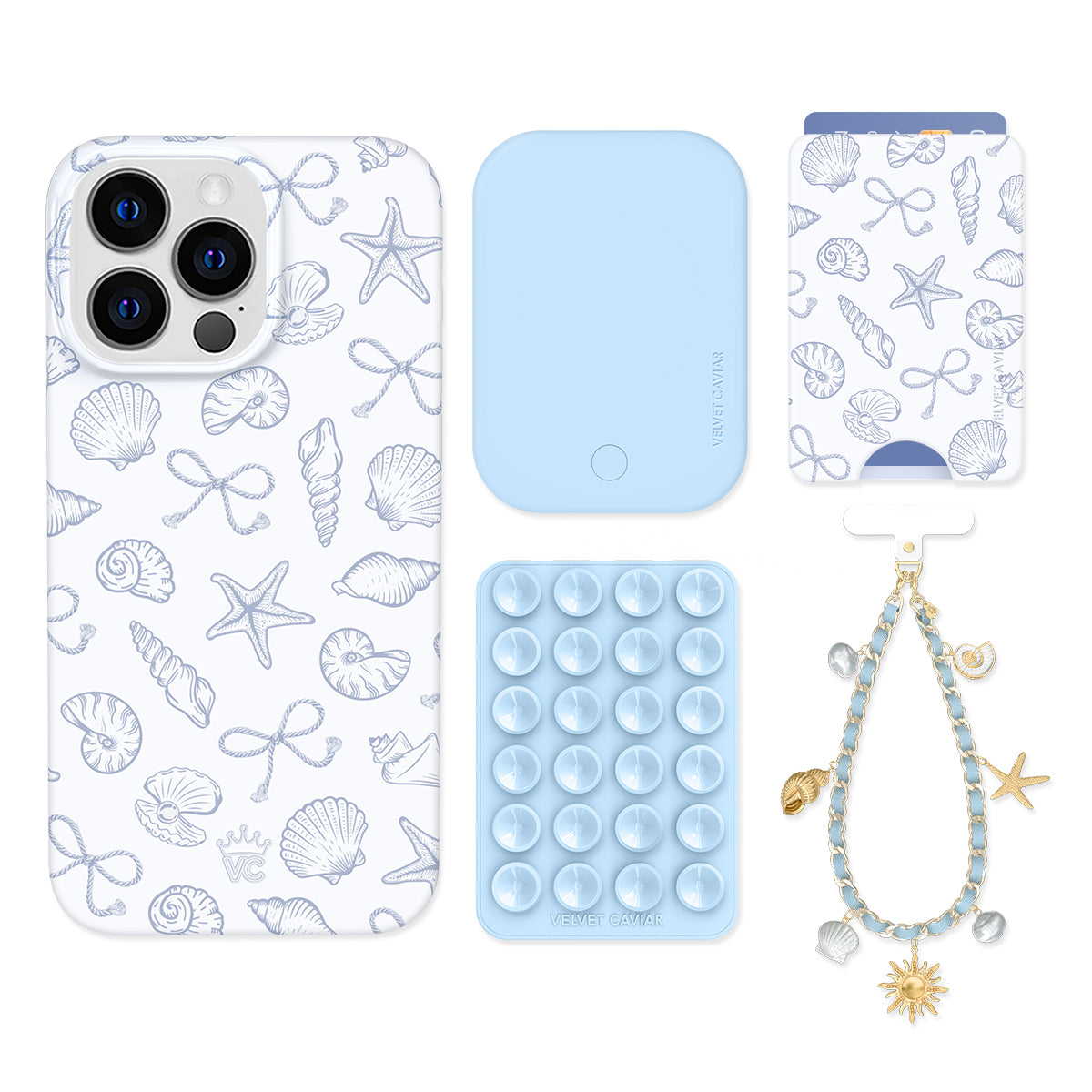 Coastal Seashells iPhone Bundle Set - Wallet