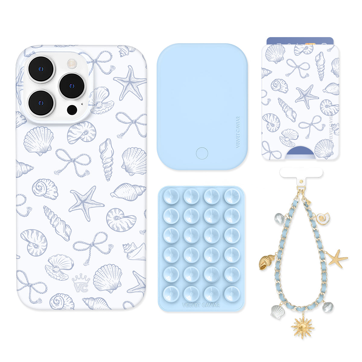 Coastal Seashells iPhone Bundle Set - Wallet