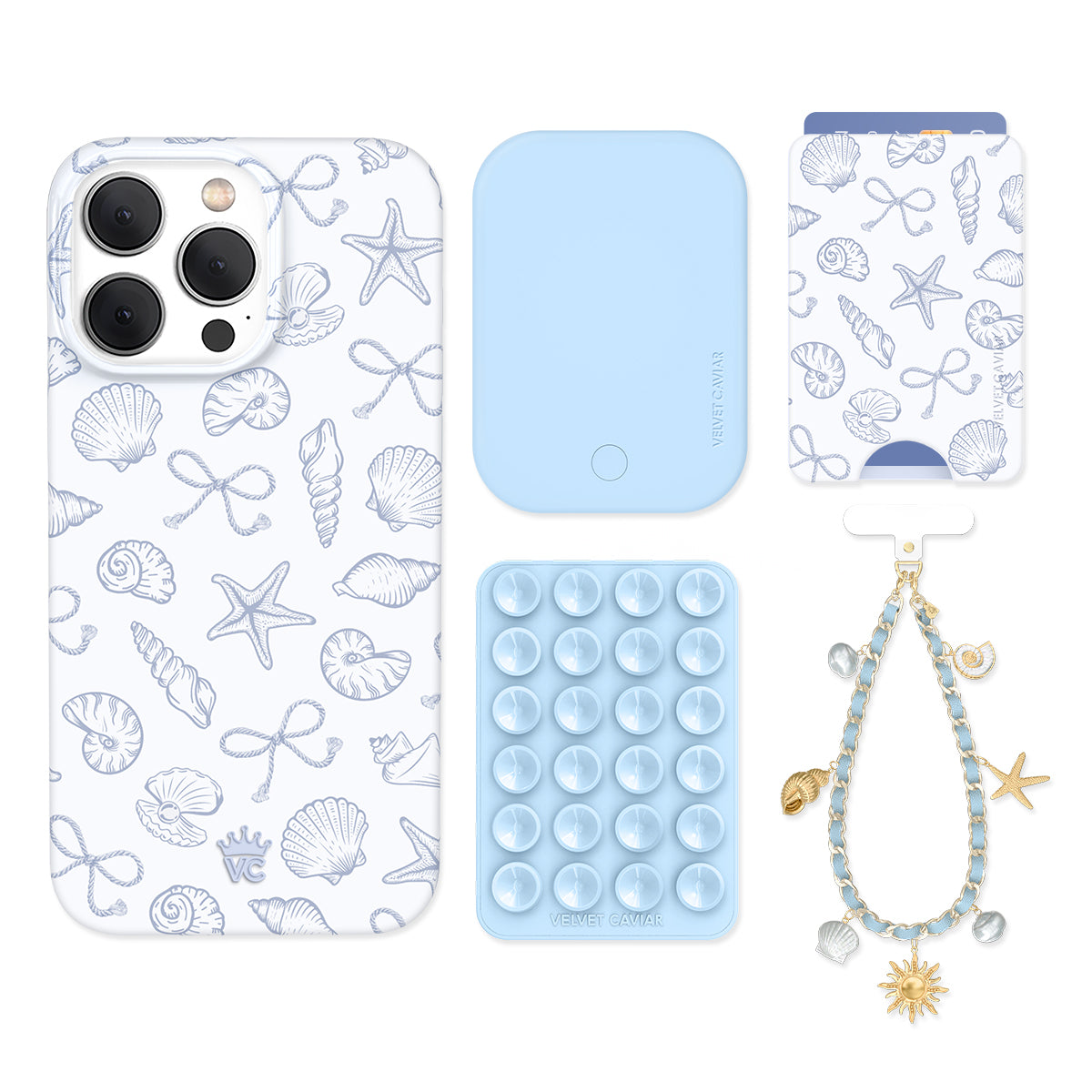 Coastal Seashells iPhone Bundle Set - Wallet