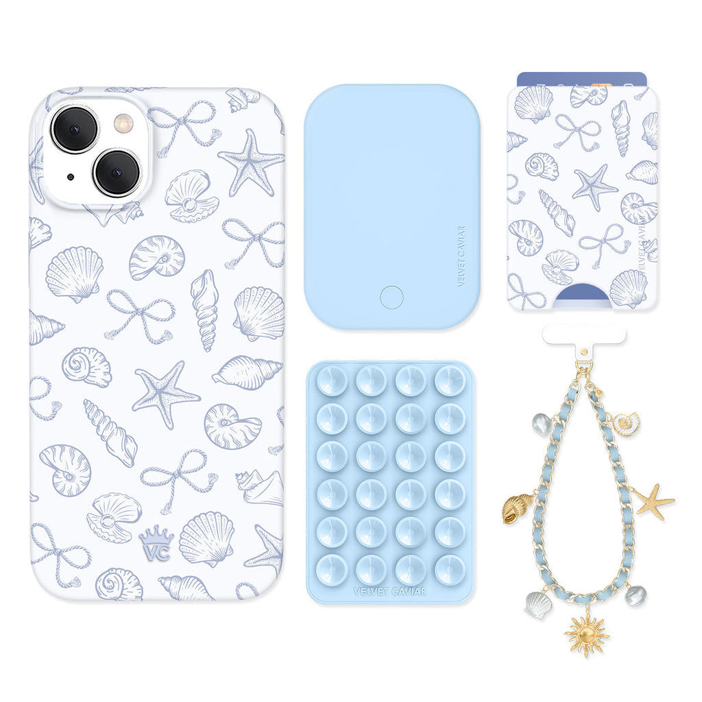Coastal Seashells iPhone Bundle Set - Wallet