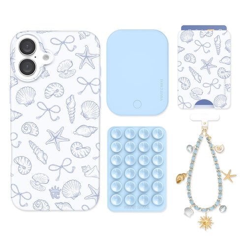 Coastal Seashells iPhone Bundle Set - Wallet