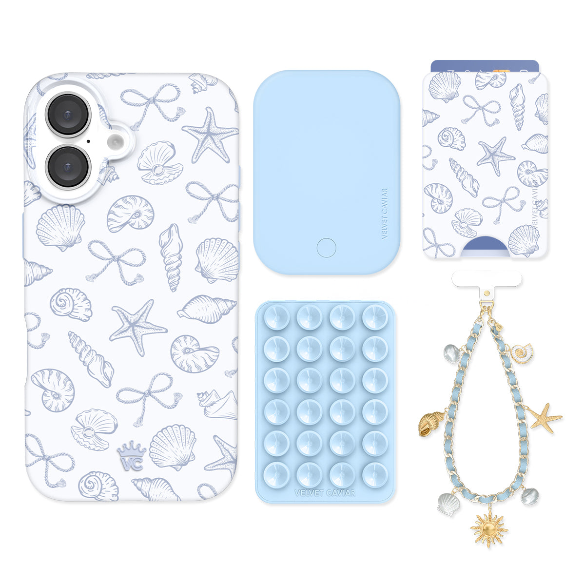 Coastal Seashells iPhone Bundle Set - Wallet