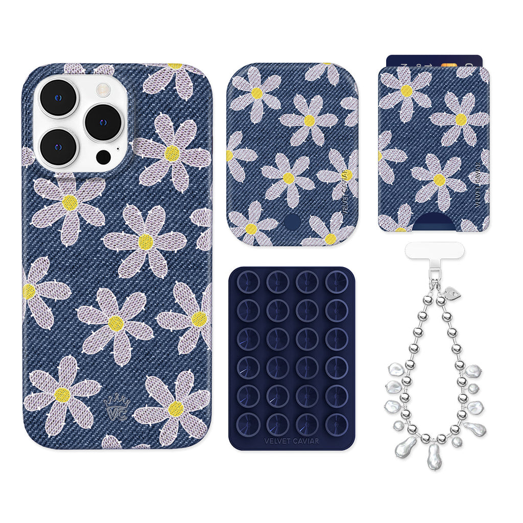 Denim Daisy iPhone Bundle Set - Wallet