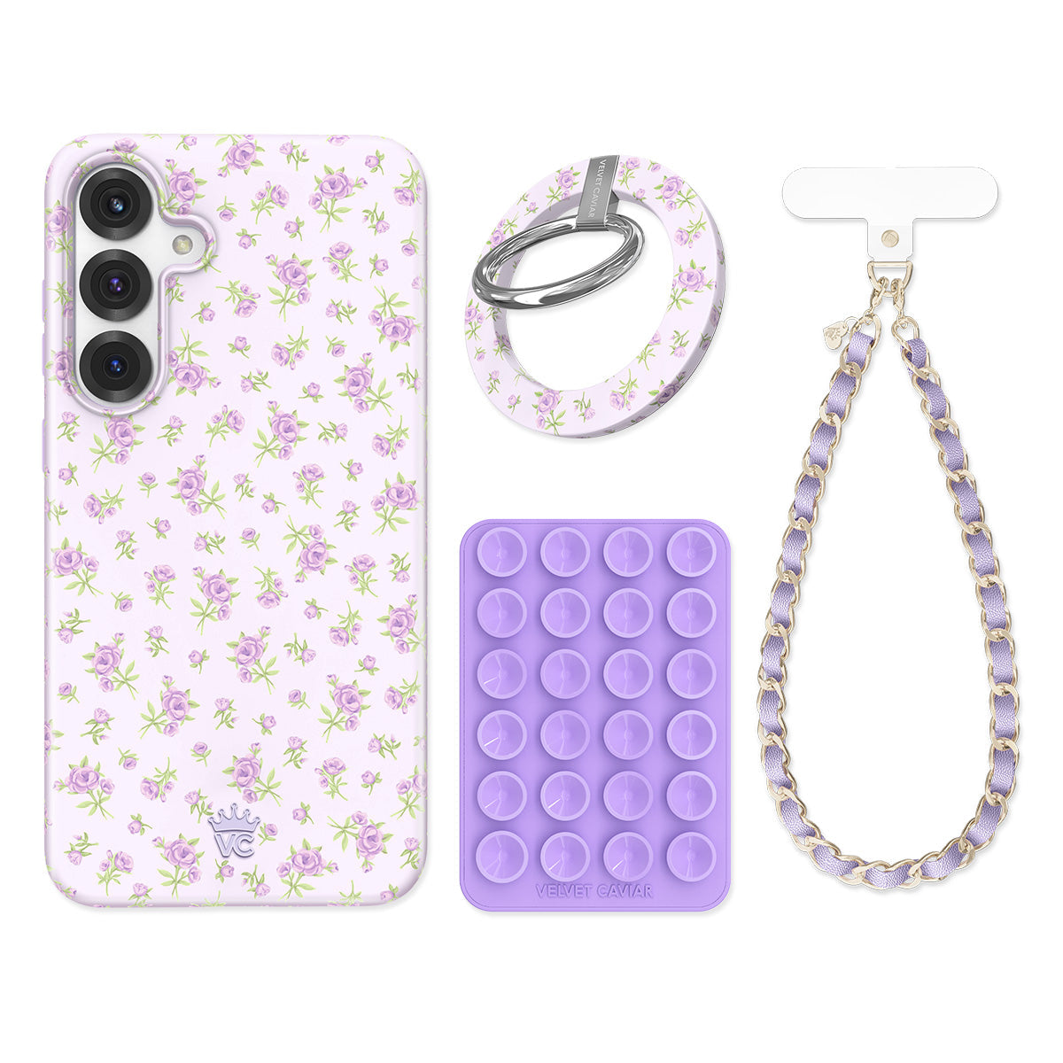 Dainty Lilac Floral Samsung Bundle Set