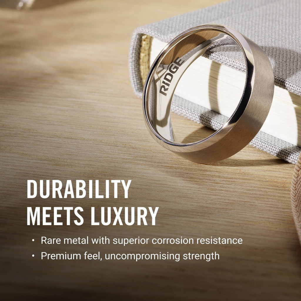 Ridge 6mm Rounded Ring Set - 24K Gold | Tantalum
