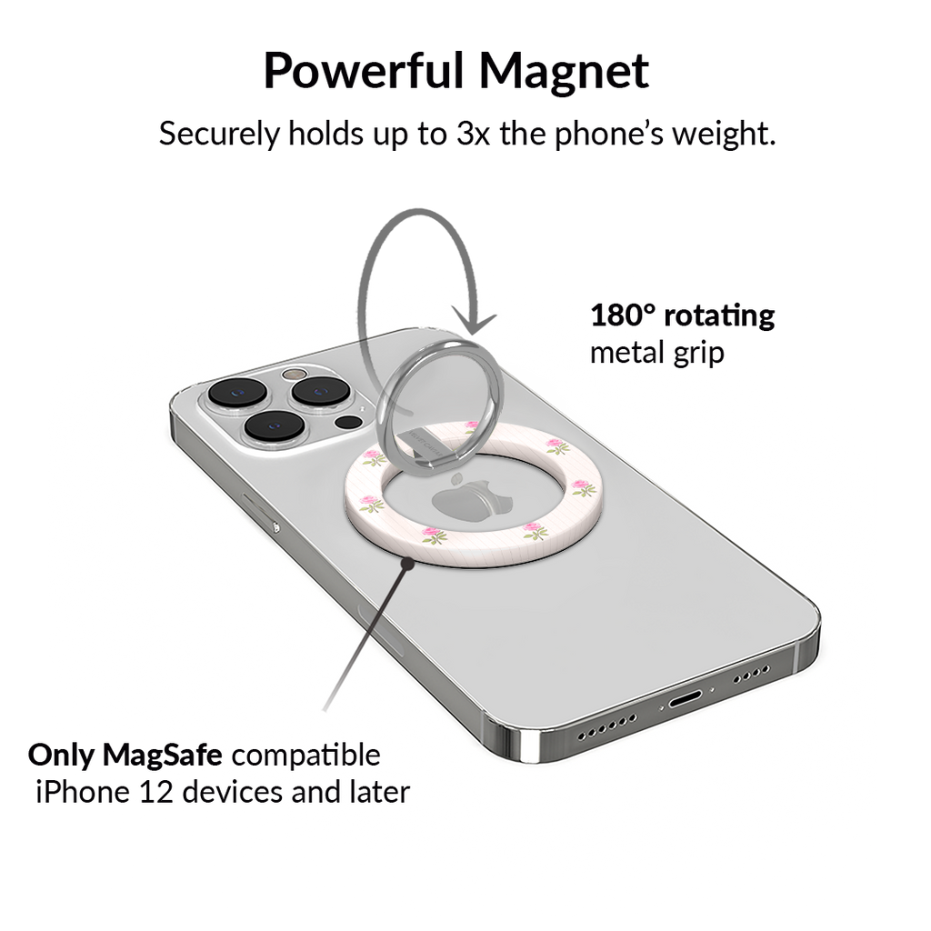 Pink Peony Floral MagSafe Grip Ring