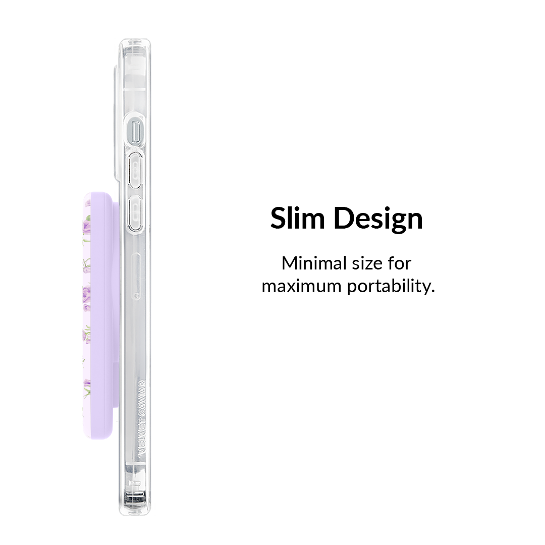 Dainty Lilac Floral MagSafe Battery Power Pack