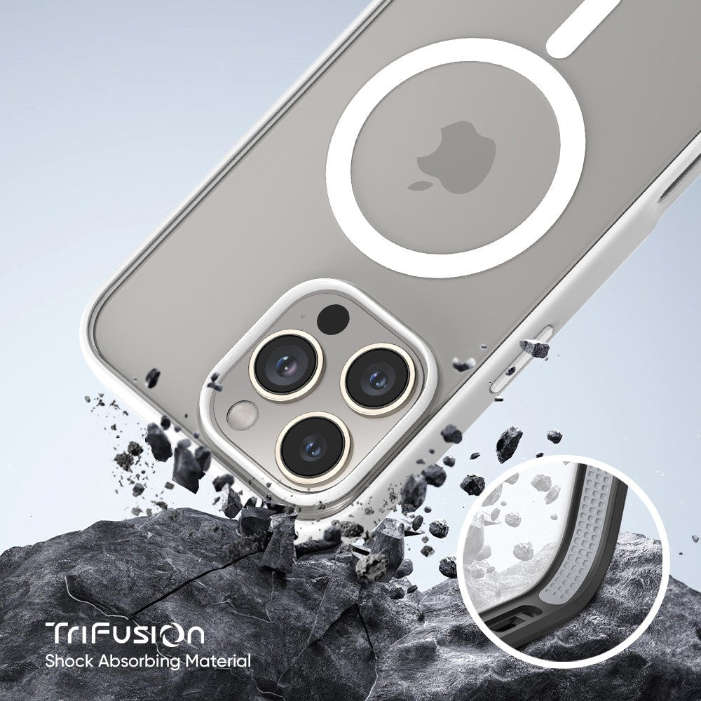 FLOLAB Surtect Tri-Fusion MagSafe Compatible Case – iPhone 16 Series (White Clear)