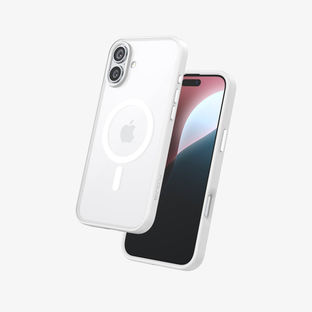 FLOLAB Surtect Tri-Fusion MagSafe Compatible Case – iPhone 16 Series (White Frost)