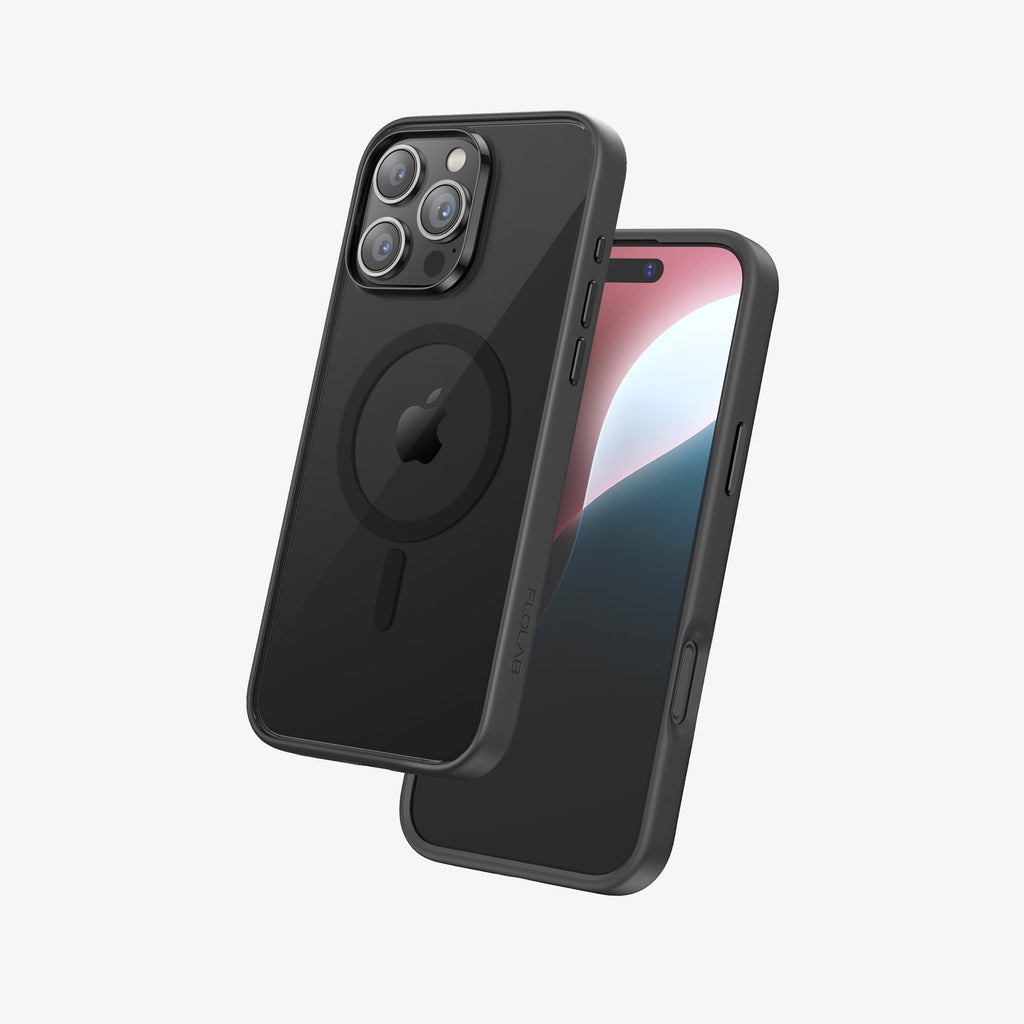 FLOLAB Surtect Tri-Fusion MagSafe Compatible Case – iPhone 16 Series (Stealth Black Clear)