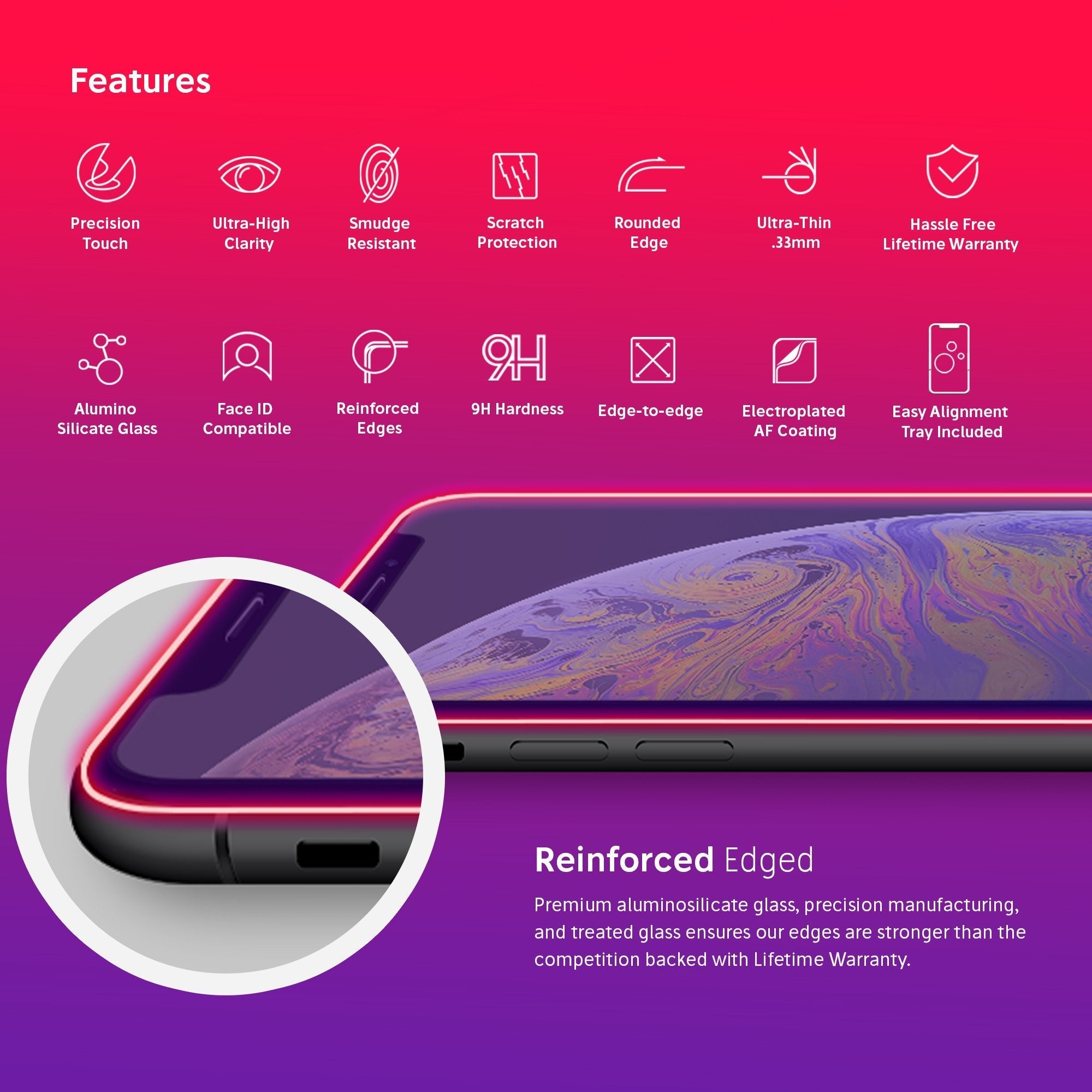 NanoArmour for iPhone XR Anti-Blue Light Screen Protector Case Friendly