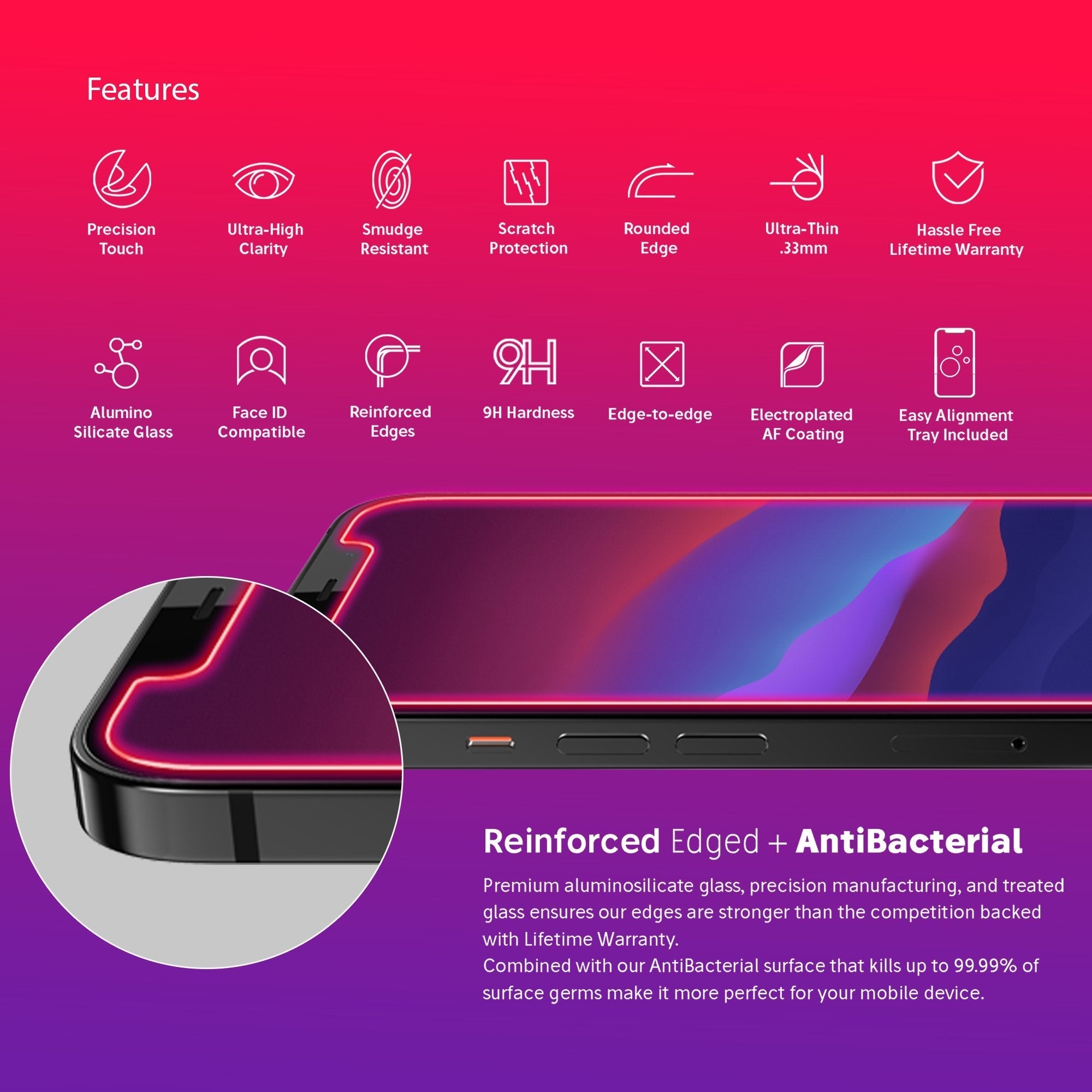 NanoArmour Screen Protector for iPhone 12 Pro Edge-to-Edge