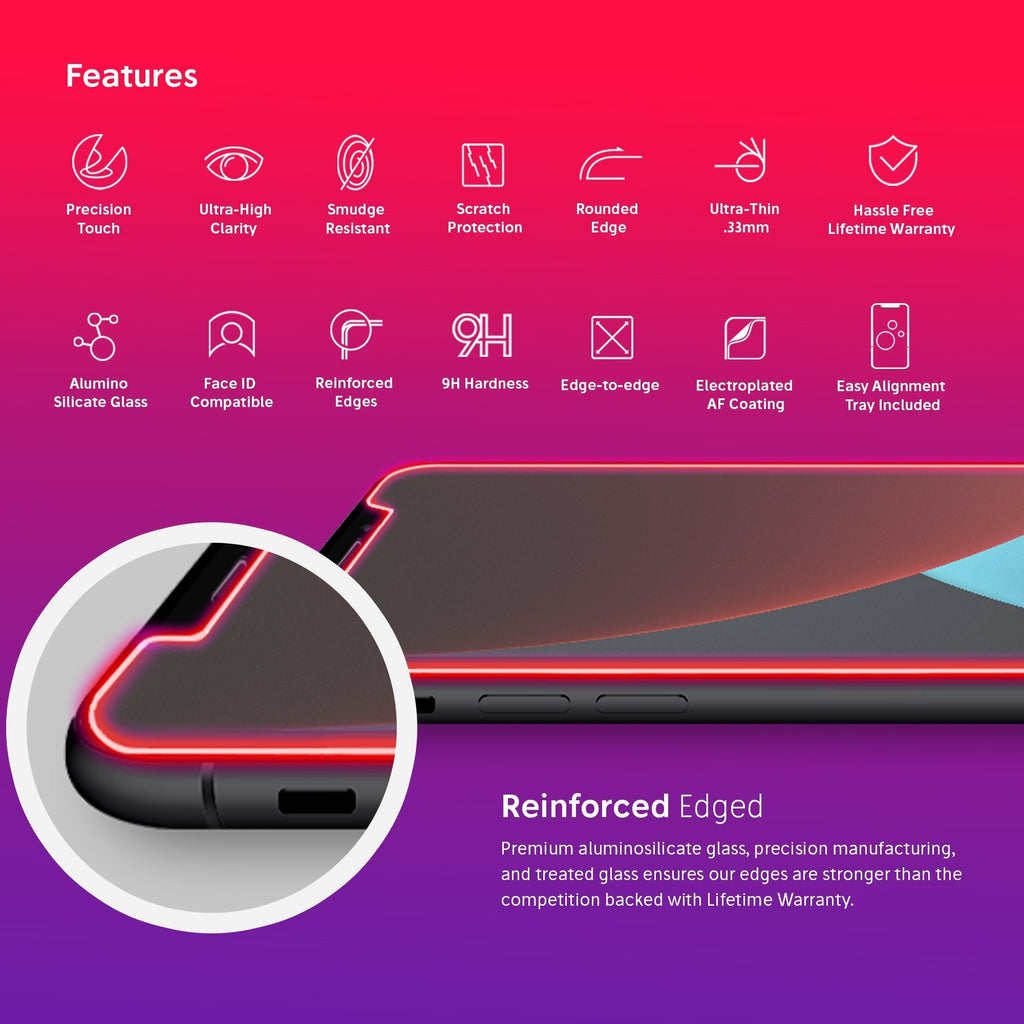 NanoArmour for iPhone XS Anti Glare Screen Protector Case Friendly