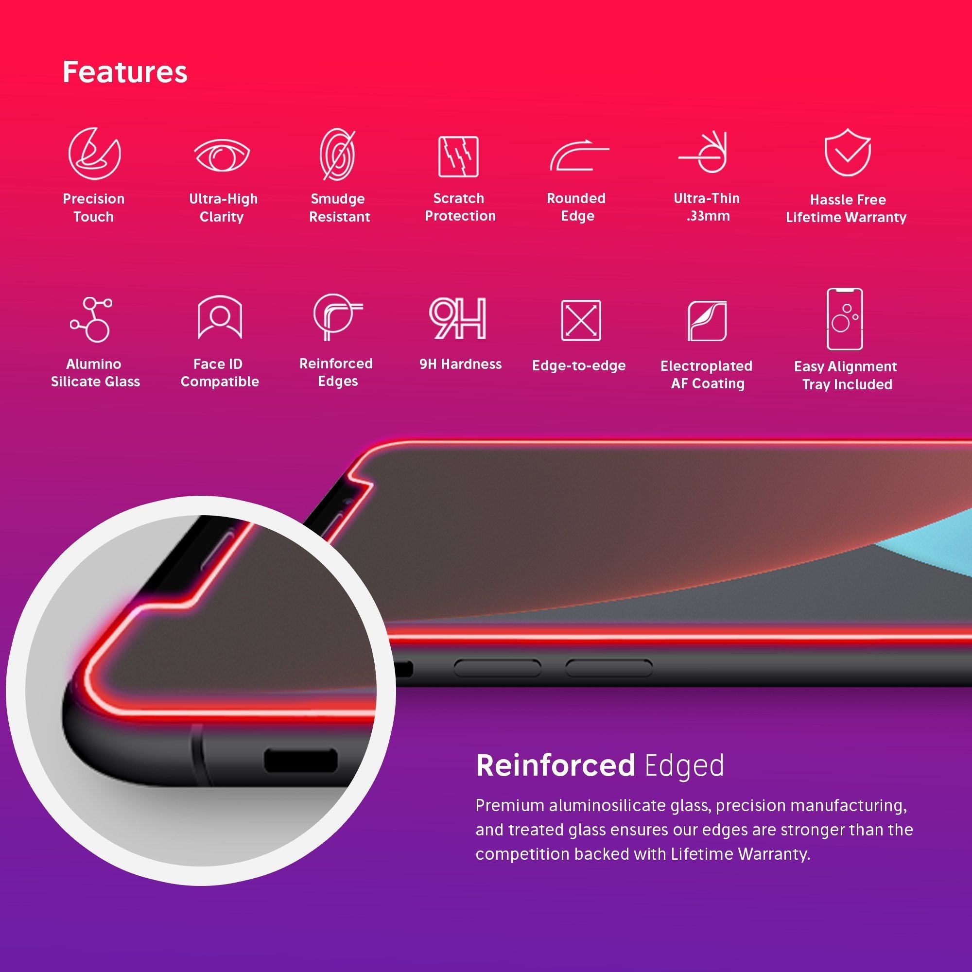 NanoArmour for iPhone XS Anti Glare Screen Protector Case Friendly
