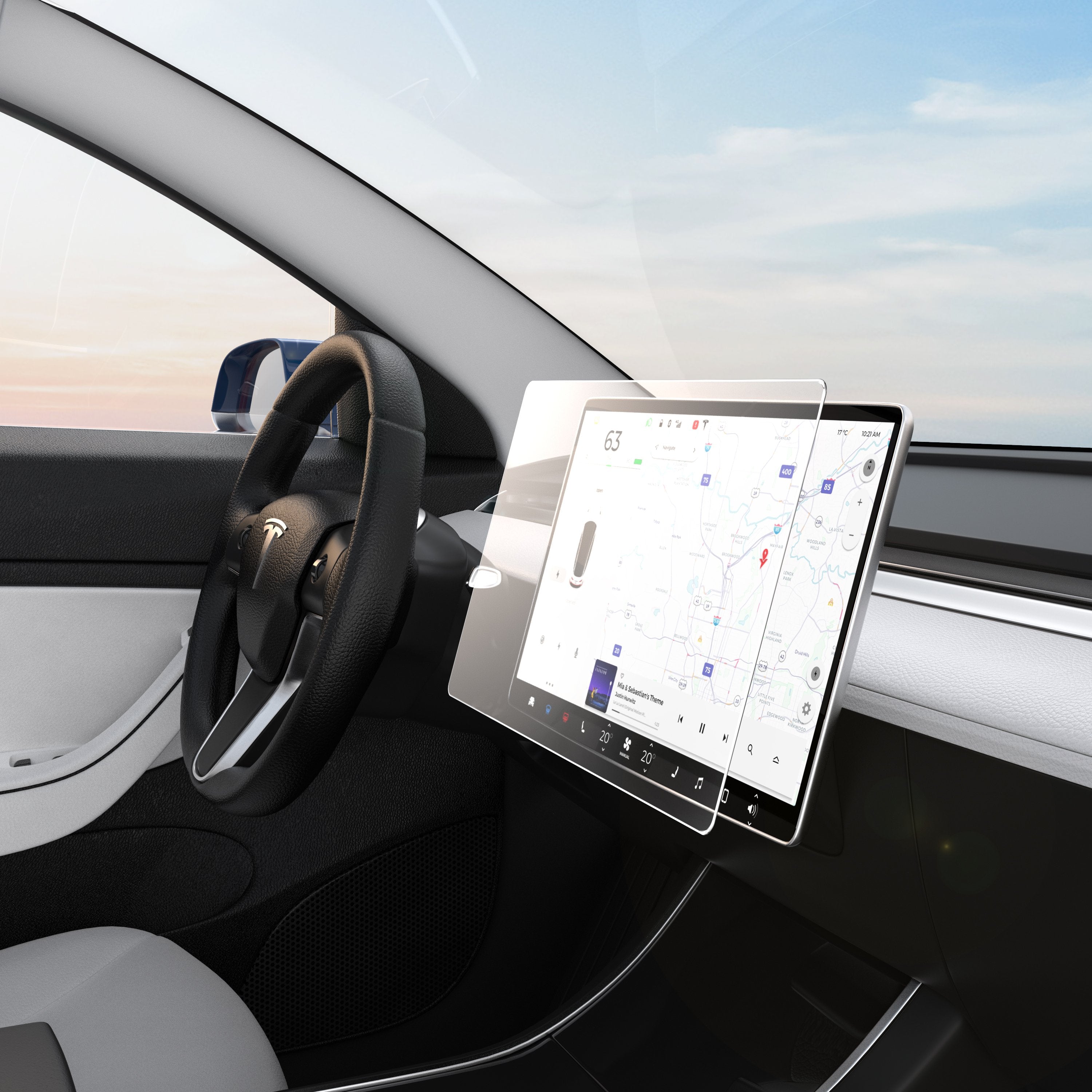 NanoArmour 15 inch for Tesla Model 3 Anti Glare Screen Protector(2018-2022)