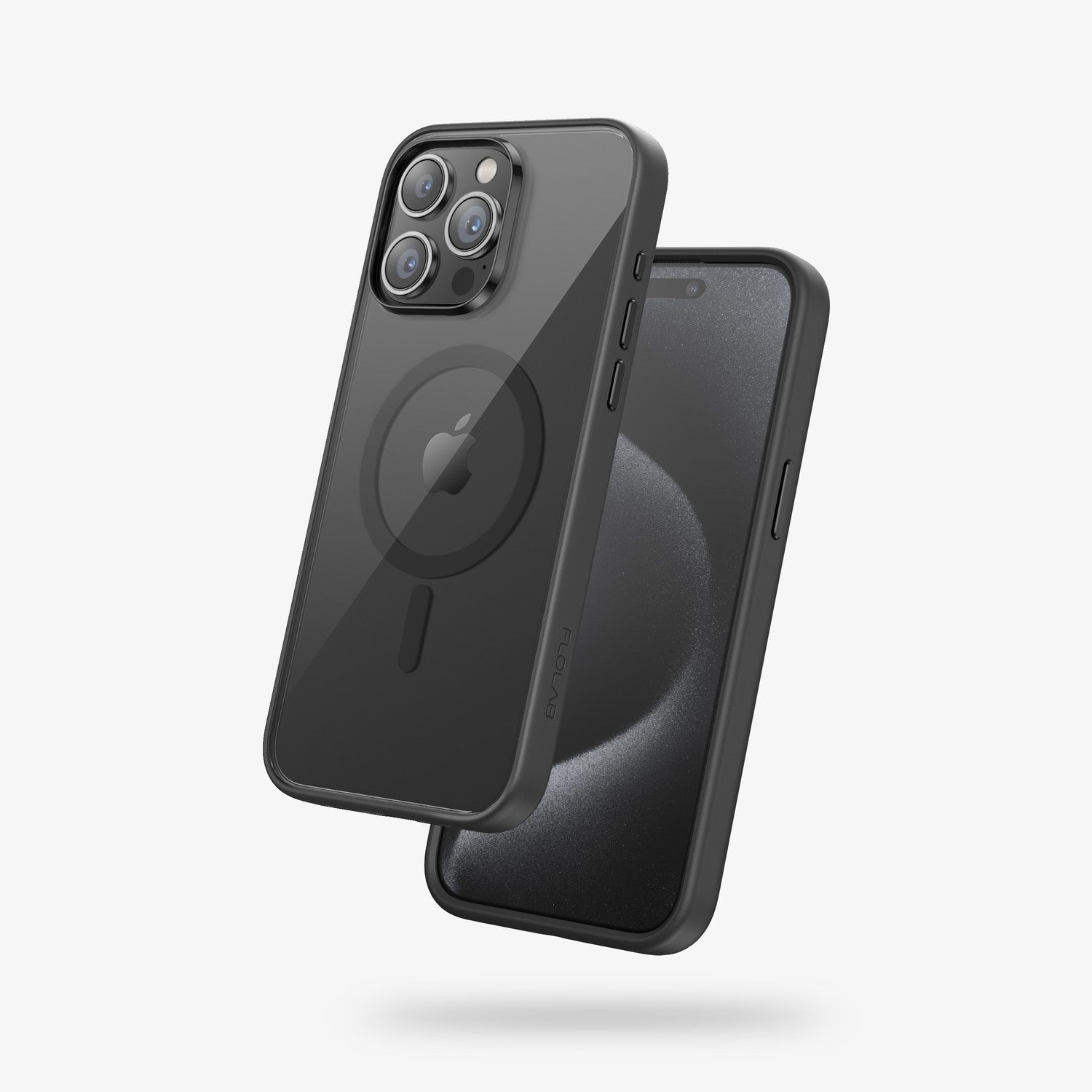 FLOLAB Surtect Tri-Fusion MagSafe Compatible Case – iPhone 15 Series (Stealth Black Clear)