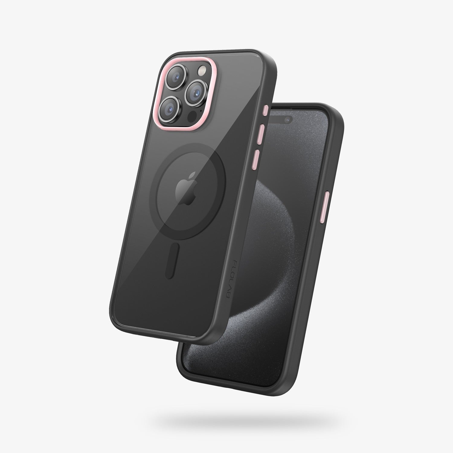 FLOLAB Surtect Tri-Fusion MagSafe Compatible Case – iPhone 15 Series (Stealth Black Clear)