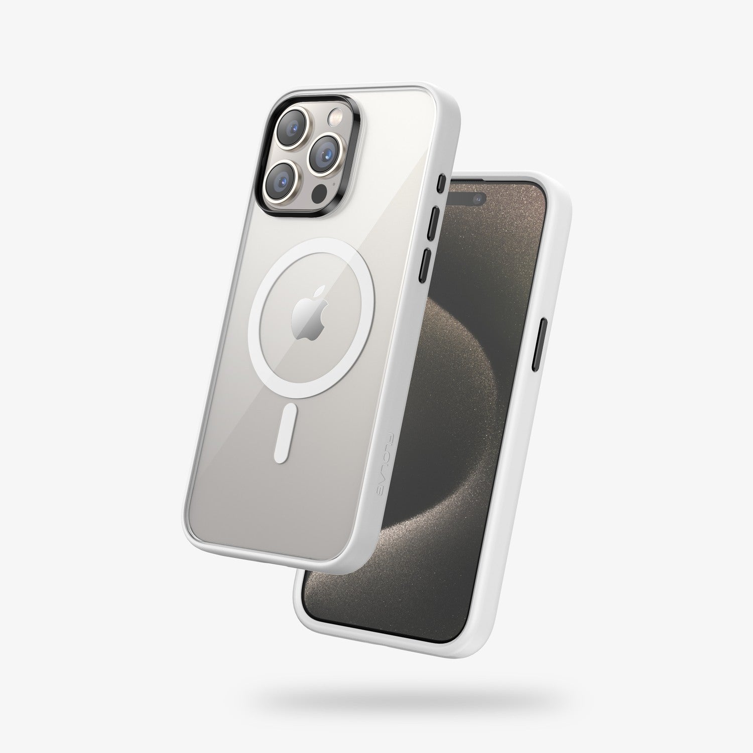 FLOLAB Surtect Tri-Fusion MagSafe Compatible Case – iPhone 15 Series (White Clear)