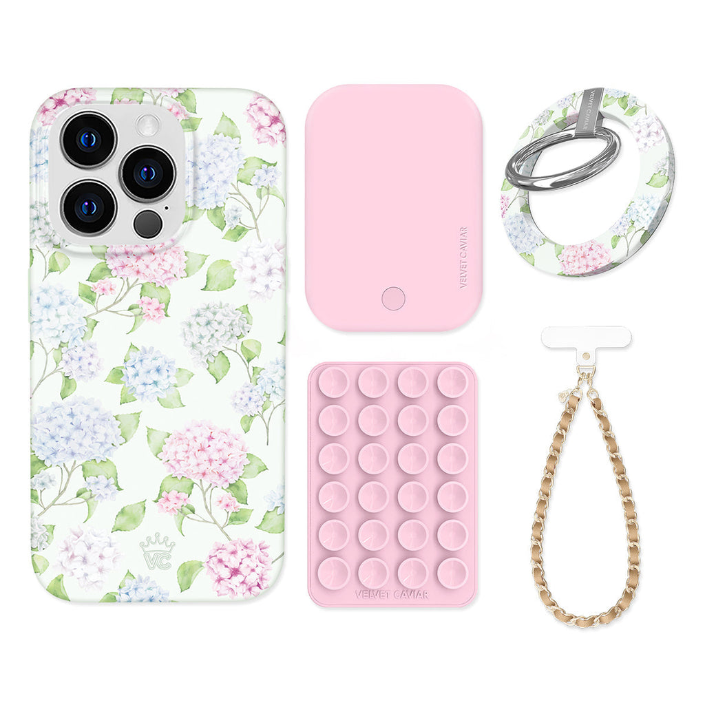 Hydrangea Floral iPhone Bundle Set - Grip