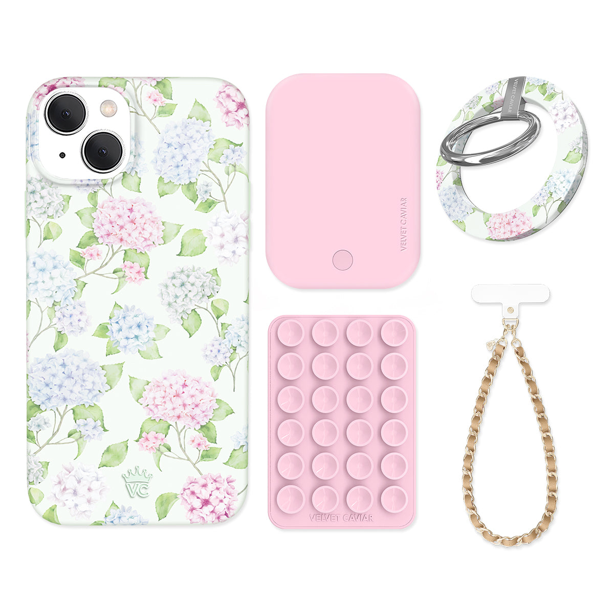 Hydrangea Floral iPhone Bundle Set - Grip